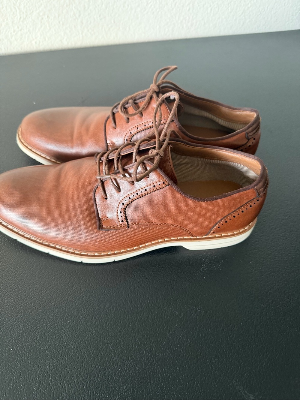 Steve Madden Men's Brown Leather Casual Oxford Shoes - Picture 5 of 7